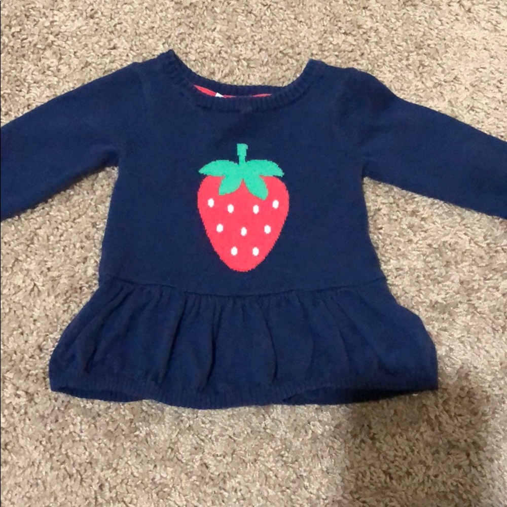 Carter’s strawberry ruffled 3 month sweater